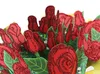 3D róży kartkę z życzeniami 3d pop up Glitter Rose Message Card na Walentynki Kreatywny prezent1