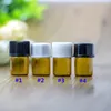 Top Selling Amber Essential Oil Glass Bottle 1ml Mini Oil Display Vial Small Serum Perfume Brown Sample Container