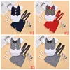 Baby Clothes Kids Boys Bow Formal Clothing Sets Infant Gentleman Party Suit Summer Cotton Rompers Suspender Shorts Pants Suits D824