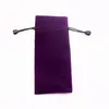 新しく紫と黒の長いベルベットバッグ7 5x18cmドローストリングギフトポーチは、口紅の蓄積バッグ25pcs lot2305を好みます