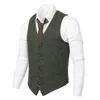 2019 Gilet da sposo in lana Gilet da sposa grigio moda Gilet da uomo slim fit a cinque bottoni per ballo di fine anno Realizzato su misura