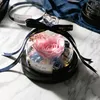 Decorative Flowers & Wreaths) Preserved Valentines Day Gift Exclusive Rose In Glass Dome With Lights Eternal Real