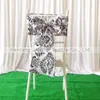 8''*108'' White & Black Flocking Taffeta Chair Sash Chair Bow 100PCS For Wedding Party Decoration