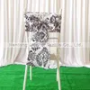 8 '' * 108 '' White Black Flocking Taffeta Stoel Sash Stoel Boog 100 stks voor Bruiloft Decoratie