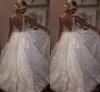 Abiti da sposa da spiaggia con paillettes scintillanti Scollo a V profondo Backless 2019 Abito da sposa Boho su misura economico Plus Size vestido de novia