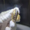 5 Sıra Buzlu 360 Dönebilen Sonsuzluk Altın Gümüş Bling Yüzük Mikro Açacağı Kübik Zirkonya 18K Altın Kaplama Simüle Elmas Döndürücü Yüzükler