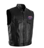 Fashion motorcycles leather vest black motorcycle hip hop leather vest men's sleeveless jacket