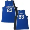 23 Derrick Rose Basketball Jersey Heren Derrick Rose Memphis Tigers College Jerseys Stitched Rose Blue University Shirt