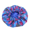 Très grande taille africaine motif impression casquette femmes Satin doublé bandeau Bonnets nuit sommeil casquette hiver chapeau dames Turban