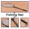 Gaining Telescopic Fishing Net Landing Net of Aluminum Alloy Frame Small Rubber Mesh Magnetic Clip Lanyard Fly Fishing Net