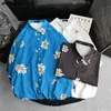 Incerun Erkekler Çiçek Baskılı Gömlek Kısa Kollu Down Yaka Gömlek Casual Gevşek Bluz Erkekler Yaz Hawaii, Camisa S-3XL Tops