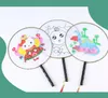 Traditionele Chinese stijl kinderen cartoon graffiti diy creatieve schilderij cirkel paleis fan vroege educatieve kinderen cadeau gratis verzending