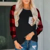 Mode Paillettes Rayé Blouse Casual Hiver Dames Épissage O-cou Basique Tops Femme Femmes À Manches Longues Chemise Blusas Pullover1 Eldd22