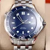 Nova unidade 300M 210.20.42.20.03.001 Textura Azul Dial Miyota 8215 Automatic Mens Watch azuis Cerâmica Bezel Two Tone ouro Aço Hello_watch