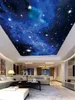 Pintura personalizada Starry night view quarto de crianças teto Mural Modern projetos 3D Sala Quarto Teto Wallpaper Papel de Parede