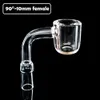 4mm Flat Top Quartz Banger com 10mm 14mm 18mm Polido Joint Quartz Nail Glass Bong Tubulação de Água Oil Rig Smoke Acessório