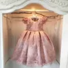 Kwiat Dziewczyna Sukienki Vintage Satyna Długość Piętro Formalne Suknie Party Wedding Dla Dzieci Maluch Pagew Wears