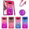 För LG Stylo 5 K40 Glitter Bling Luxury Diamond Quicksand Liquid TPU Clear Telefon Väska till Samsung Galaxy S10 S10e S10 Plusfall