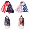 Striped American flag Cotton linen scarf Patriotic US American Flag Scarf Pashmina Stars Print Shawl Wrap 180cm*90cm