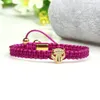 Fashion Couples Bangle Jewelry CZ Panther Braiding Armband New Micro Pave Pink CZ Eye Leopard Armelets286q