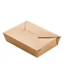 300 X Kraft Paper Salad Box Disposable Water Proof Takeaway Lunch Fruit Box Camping Supplies Food Containers