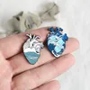 Enamel heart brooch pins brooches lapel pin human organ fashion jewelry gift 370207