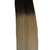 Tape in Hair Extensions Human 100g / lot 100% Remy Haar 16-24 inch Real Remy Ombre Haar Exensions 40Pieces Blonde Huid inslag