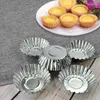 Yumurta Tart Kalıp Yapışmaz Ripple Alüminyum Alaşım Çiçek Şekli Yeniden kullanılabilir Cupcake ve Muffin Kalıp Pişirme Kupası Tartlets Tavalar