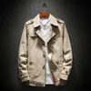 Erkek Tasarımcı Kargo Ceketleri Düğmeli Tur yaka Trençkotları Bahar Sonbahar Kış Moda Uzun Rüzgar Kesici Ceket M-5XL Çok Molor