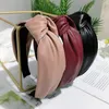 New PU High End Headband Knotted Wide Edge Fashion Hair Accessories Hairpin Lady Hair Hoop 5 Colors Wholesale