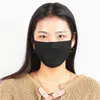 Masques faciaux en coton lavables réutilisables Anti-poussière adulte unisexe couverture de protection uni noir blanc 1700375