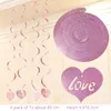 Cyuan 12 adet / grup PVC Aşk Kalp Folyo Asılı Swirls Spiral Süsler Sevgililer Günü Düğün Yıldönümü Partisi Dekorasyon Malzemeleri