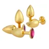 Yuelv ouro metal anal brinquedos butt plug aço inoxidável diamante anal plug banhado ânus inserção rolha adulto brinquedos sexuais para mulheres men2335593