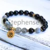 MG0696 Nuovo design 8 mm Bracciale con tormalina nera Bracciale con pietra preziosa naturale labradorite Bracciale energetico da donna Chakra Yoga Mala Brace262u