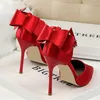 Mary jane ayakkabı sivri burun yüksek topuklu kırmızı topuklu kadınlar için düğün ayakkabı gelin kadın ayakkabı pompaları zapatos fiesta mujer elegante yüksek topuklu