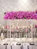 60cm / 120cm lång) kristall blommor vas bröllop bord mittpunkt händelse väg bly guld metall vaser blommahållare fest dekoration senyu0347