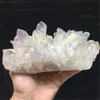 950g Groothandel Angel Aura Quartz Crystal Point Cluster AKA Rainbow / Opal Aura Willekeurige Maat Onregelmatige Titanium Coated Raw Gemstone Specimen