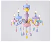 Free Shipping ColorCrystal Chandelier Macaron Pendant Lamp Children Bedroom Lamp Creative Fantasy Luminaire Stained Glass Lustre