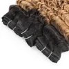 3 Bundles Deep Wave T1B27 Honey Blonde with Dark Roots Ombre Hair Colored Brazilian Curly Weaves