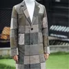Плюс размер 2018 корейский стиль плед тонкий мужской одежды пальто мода зимнее платье пальто мужская