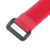 Mayitr 20 Stück 20 cm rotes selbstklebendes Nylon-Befestigungsband, wiederverwendbar, Hakenschlaufe, Kabelbinder, Kabel-Organizer