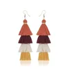 Czechy Moda Wielowarstwowa Długa Tassel Urok Wisiorek Kolczyki Dangle Handmade Fringe Eardrop Kobieta Plaża Ear Stud Oświadczenie Biżuteria Prezenty