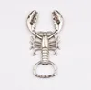 Unique forme de homard vin blanc bière ouvre-bouteille porte-clés en métal rouge noir argent couleurs gratuit DHL