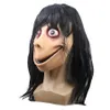 Death Game MOMO Mask Horror Scary Latex Mask Halloween Costume Props Female Ghost Wig Festival Party Playing Supplies XBJK19093786764