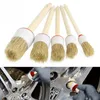 Auto Cleaning Brush Care Tools Soft Brestle Wood Handle för inre instrumentpanelfälgar Hjul Luftkonditionering Motor Wash Detailing281N