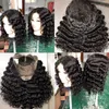 Black marrón rubio burdeos 360 pelucas frontales de encaje de encaje de ola profunda brasileña peluca frontal de encaje sintético con cabello para bebés3095064