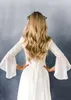 2019 Nouvelle A-ligne En Mousseline De Soie Dentelle Boho Robes De Mariée Modestes Avec Manches À Lacets Back Country Western Femmes Robes De Mariée Modestes Informelles