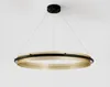 Postmodern Simple Round Rings Black Plus Gold LED Pendant Lights For Dining Bar Restaurant living room bedroom Deco Hanging Lamp LLFA