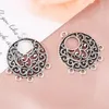 50Pcs Silver Color Round Shaped Ethnic Chandelier Charms Making Women Earrings Connector Handmade Jewelry 30x35mm A3247