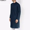 Abiti da uomo Abiti Camicia Abito Camicia a maniche lunghe Maschile Colletto allentato Stand Abiti lunghi Camisa islamica Hombre